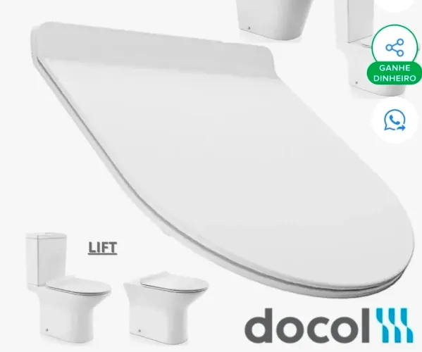 Kit assento sanitário termofixo para bacias Liss e Lift, 12009723066 - Docol Branco 