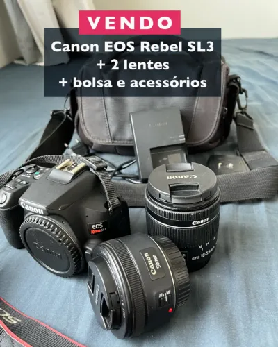 Canon EOS Rebel SL3 + 2 lentes + acessórios | Kit completo