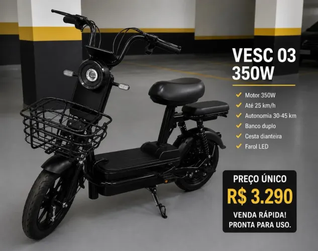 Vendo bicicleta elétrica vivu vesc03 350w praticamente nova retirada em icarai 