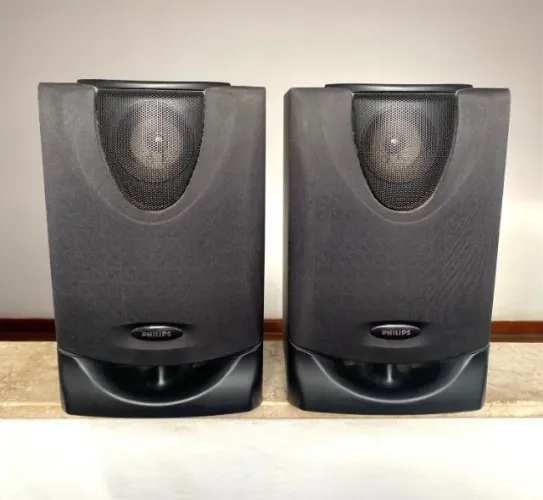 Par Caixa Philips Acústica 3 Ohms Radio Som Antiga