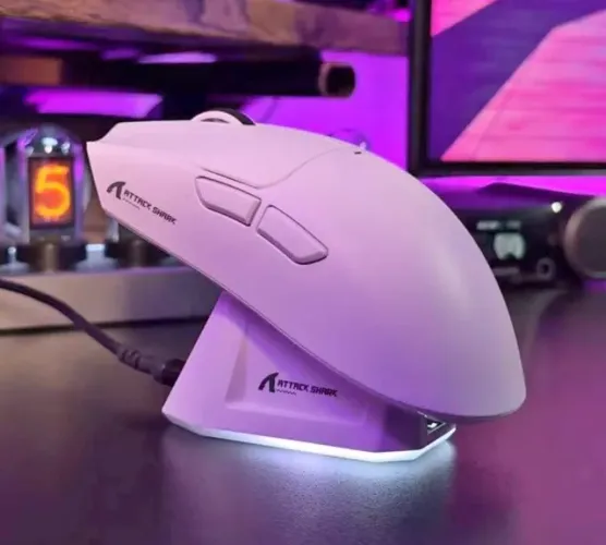 Mouse Gamer Attack Shark X11 Com Base - Entrega garatis