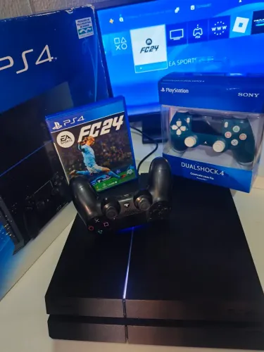 Ps4 fat fosco 500gb completo na caixa com garantia 