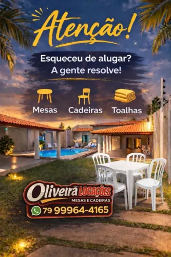 Mesas e cadeiras para aluguel