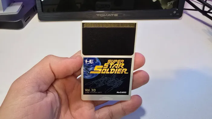 Jogo Super Star Soldier original em hucard para PC Engine