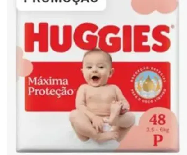 Fralda huggies (p)1pacote com 48.2 pacote hipipo com56.(p)também.