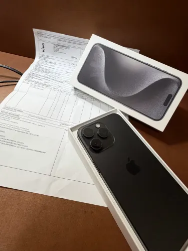 iPhone 15 Pro Max 256GB Titânio Preto | Impecável + NF
