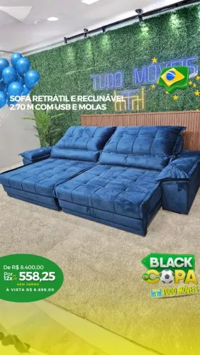 Sofá retrátil e reclinável 