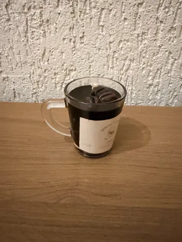 Vela Aromática Café Torrado na Xícara de Vidro (Vitrine)