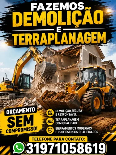 Demolição e terraplanagem 