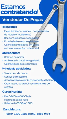 Vaga: Vendedor de Rodas e Pneus