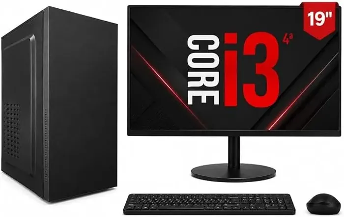 Computador Completo Intel Core i3 De 4ª Geração 4gb Ram Ddr3 Hd 750gb Monitor 19" Novo 