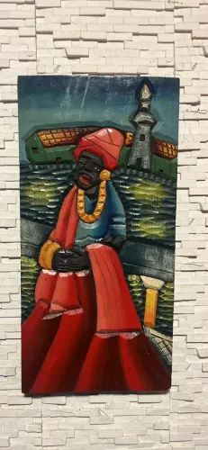 Antigo Quadro Entalhado Em Madeira Maciça