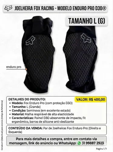 Joelheira MTB FOX Pro 