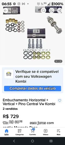 Kit embuchamento vertical e horizontal da kombi