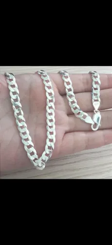 Conjunto corrente e pulseira prata 925