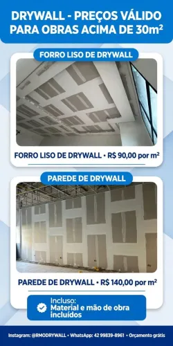 Forros e Parede de Drywall (Gesso acartonado)