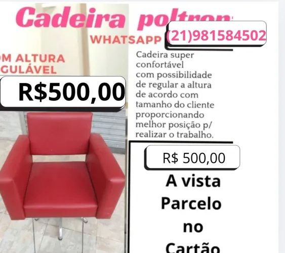 Cadeira de cabeleireiro regulável