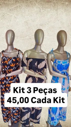 KIT Atacado Roupa Feminino Macacão Feminino Direto Brás viscolinho 