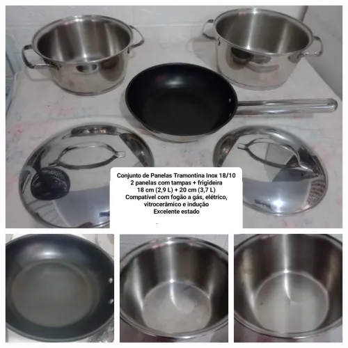 Conjunto de Panelas Tramontina Inox 18/10 + Frigideira
