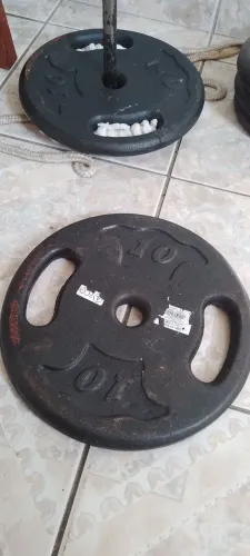 2 (duas) anilhas de 10 kg cada