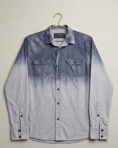 Camisa Calvin Klein manga longa degradê, tamanho P