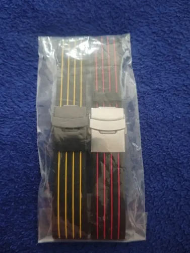 Pulseiras de silicone c fecho de trava dupla" 22mm.