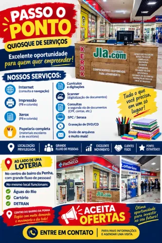OTIMA OPORTUNIDADE , QUIOSQUE PENHA SHOPPING