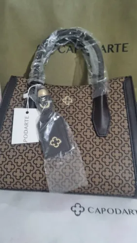 Bolsa capodarte original toty coleção nova monocromática cor café com duas alças linda ve
