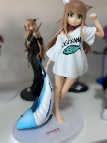 Action Figures Bonito Vestido De Resina Neko Girl De 7,09 Polegadas Com Est