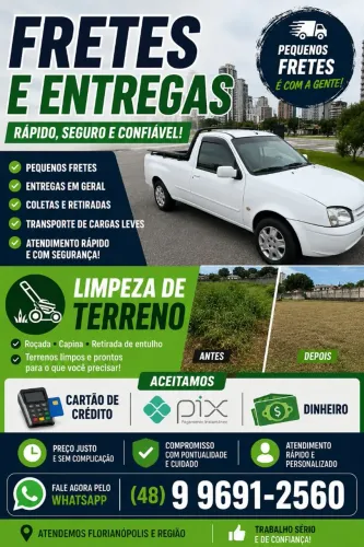 Frete e limpeza de terreno 