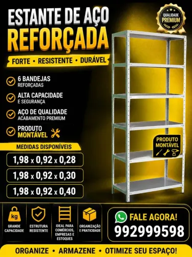 Estante de ferro com 6 bandejas pintura eletrostática novas