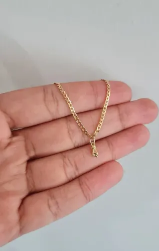 Pulseira Infantil Grumet c/ figa micro, Ouro 18k 