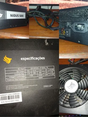 Fonte Pichau Nidus 500W Gaming 80 Plus Bronze - Aprovada TecLab
