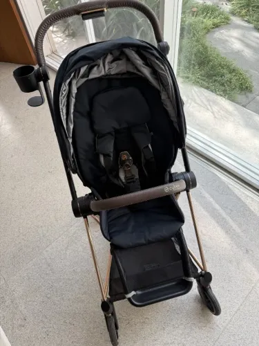 Cybex Mios 2 Carrinho Rose Gold Preto Couro Marrom Premium