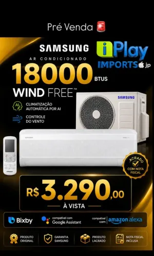 AR CONDICIONADO SAMSUNG WIND FREE 18000 btus