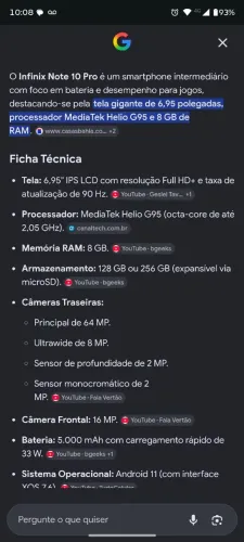 Celular Infinix Pro Note 10