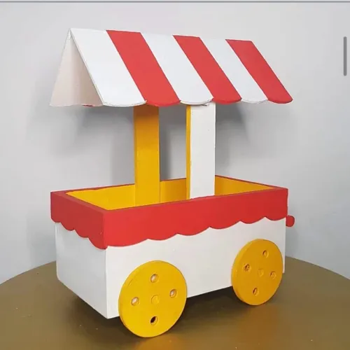 Carrinho de pipoca decorativo para festa temática