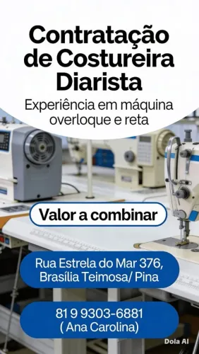 Vaga costureira diarista