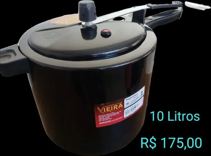 Panelão Pressão 10 Litros Esmaltado Preto
