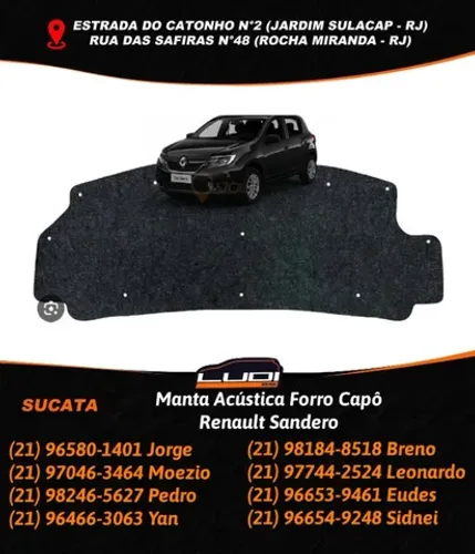 Manta Acústica Forro Capô Renault Sandero