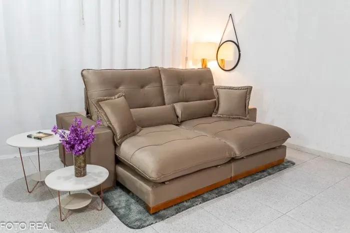 Sofá Retrátil Reclinável 2.50m Super Confortável Molas Ensacadas rf65