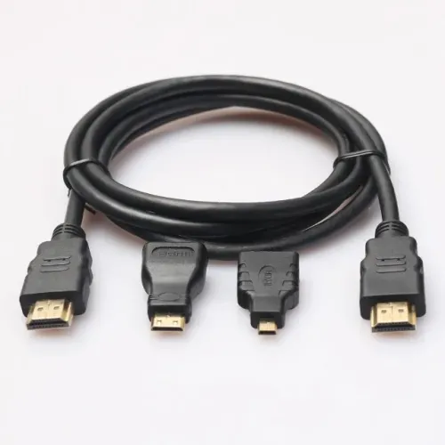 Kit Cabo Hdmi 3 em 1: Micro HDMI, Mini HDMI e HDMI