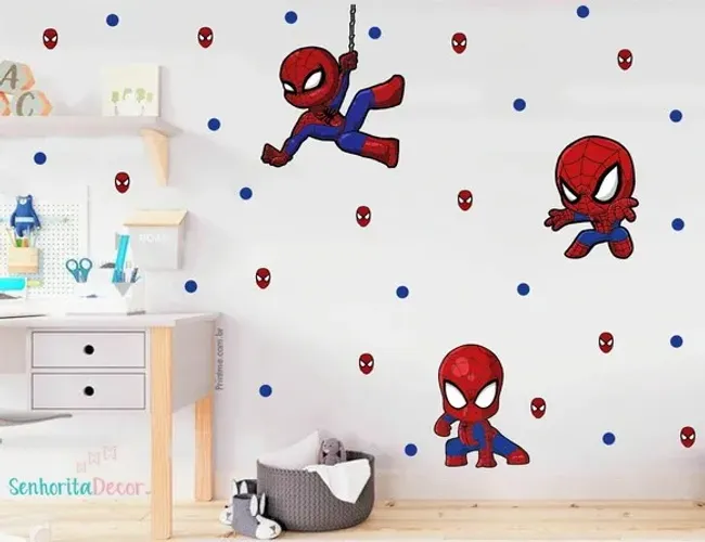 Adesivo homem aranha/spider man decoração de parede quarto infantil baby