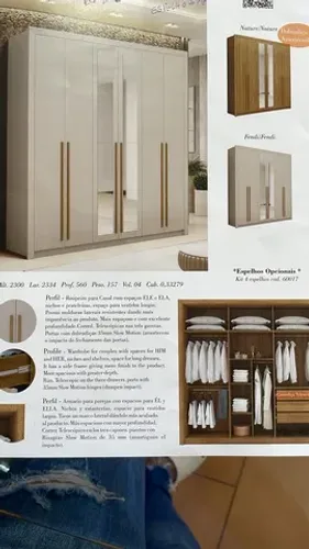 Guarda Roupa Casal Com Espelho Novo 