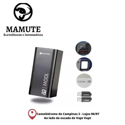 Carregador Power Bank 20.000mah 100w para Notebook /Macbook/  Celular