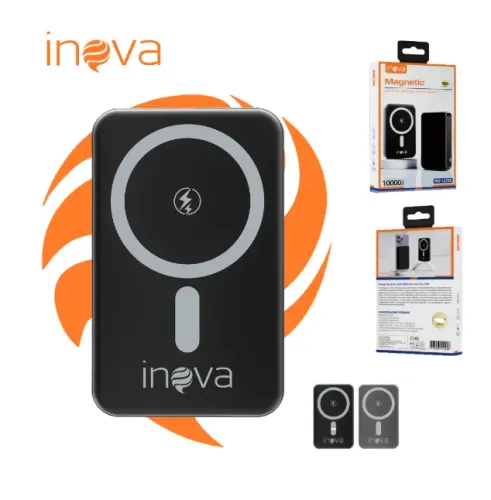 CARREGADOR PORTATIL POWER BANK 10.000 MAH MAGSAFE INDUÇÃO INOVA MD-12735