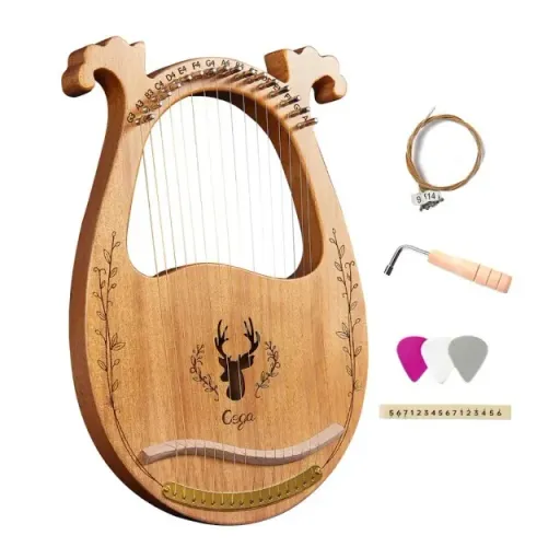 Harpa Citara Lira De Davi 16c Acustica Luthieria Prosperar madeira nobre Maple