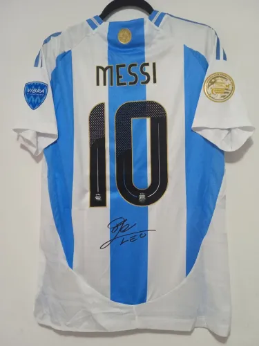 Camisa Argentina Final Copa América 2024 #10 Messi Jogo Autografada Certificada
