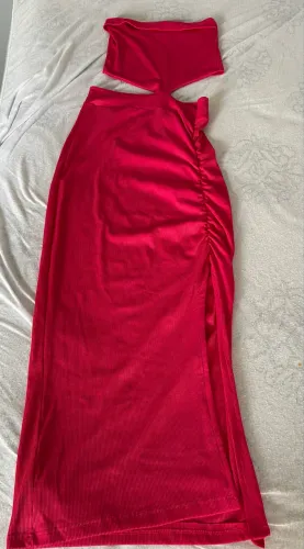 Vestido midi canelado 