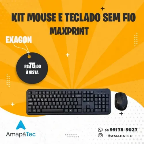 Teclado + Mouse Sem Fio Exagon Maxprint